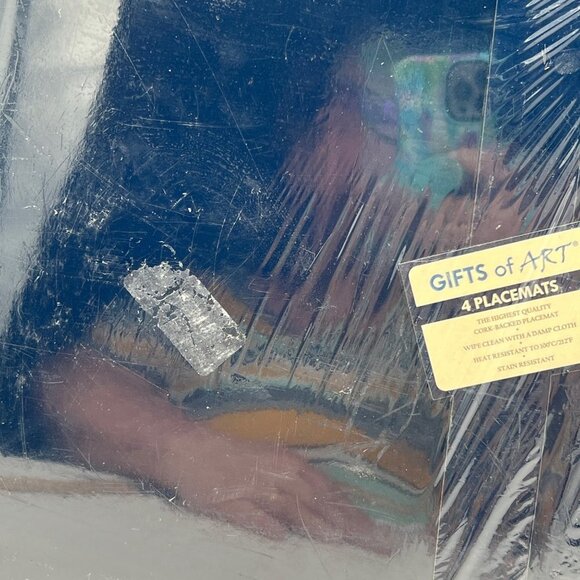 Christmas placemats hard cork backed sturdy holiday new in packageVintage - Picture 13 of 15